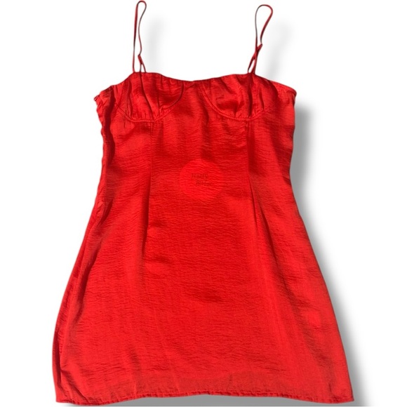 Princess Polly Charm Mini Dress in red Satin Lightweight Bodycon Skinny Straps - Picture 3 of 16